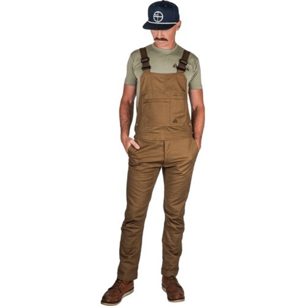 LIVSN Men's Flex Canvas Overalls Brown NWT $199 MSRP 38x30